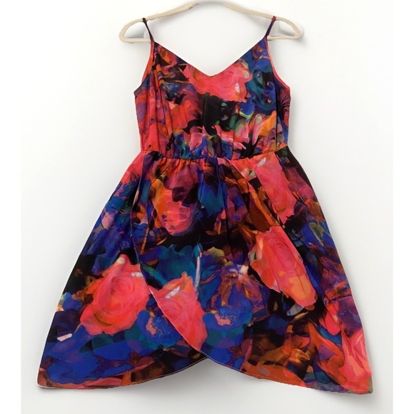 Amanda Uprichard Women's Strappy Summer Floral Wrap Dress Vacation Style SZ SM - Picture 2 of 14